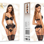 One more view of the Rafaella black wet-look lace lingerie set