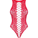 A further look at the red laced knit teddy