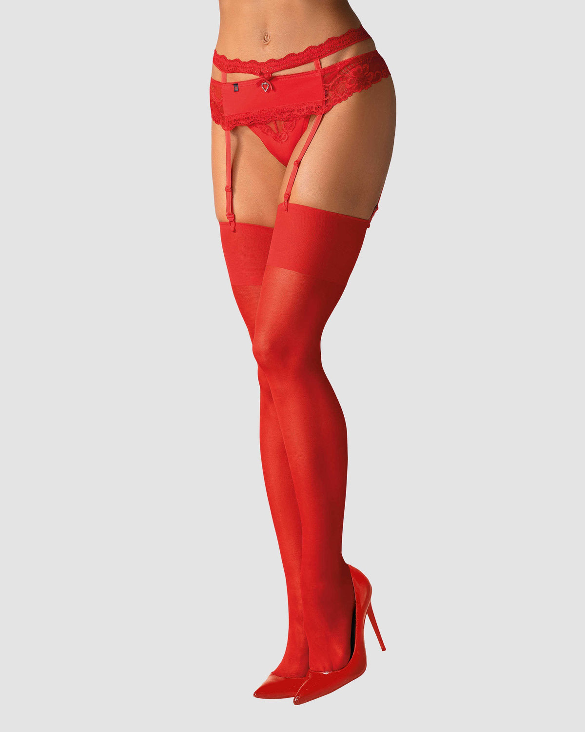 The red lingerie stockings seen from another angle