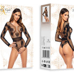 A different perspective on the Regina black fishnet floral teddy