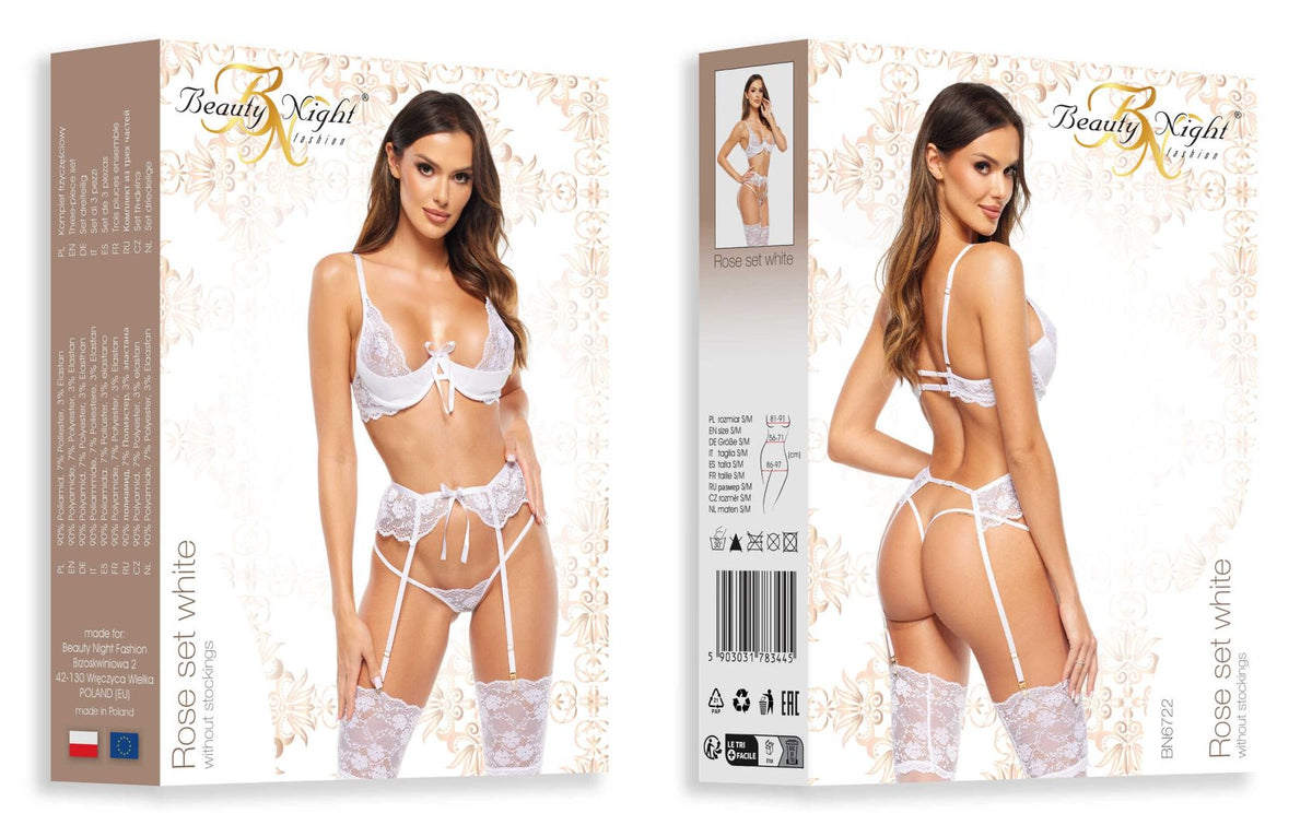 A further look at the Rose white floral lace three-piece set
