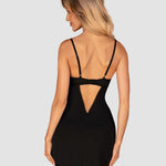 An additional view of the Rosenty black lace and mesh chemise