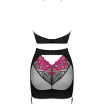 The Rosenty black mesh top and skirt set, seen from a different angle
