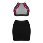A further look at the Rosenty black mesh top and skirt set