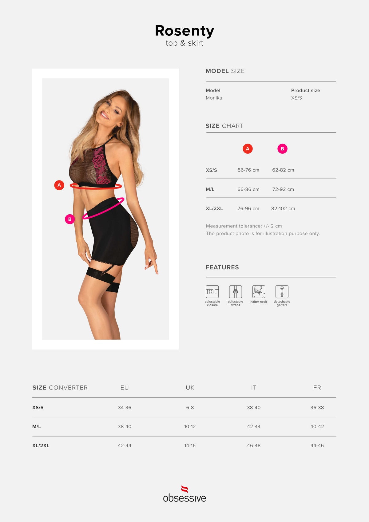 One more view of the Rosenty black mesh top and skirt set