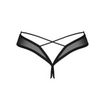 A different perspective on the Roxelia black mesh crotchless thong