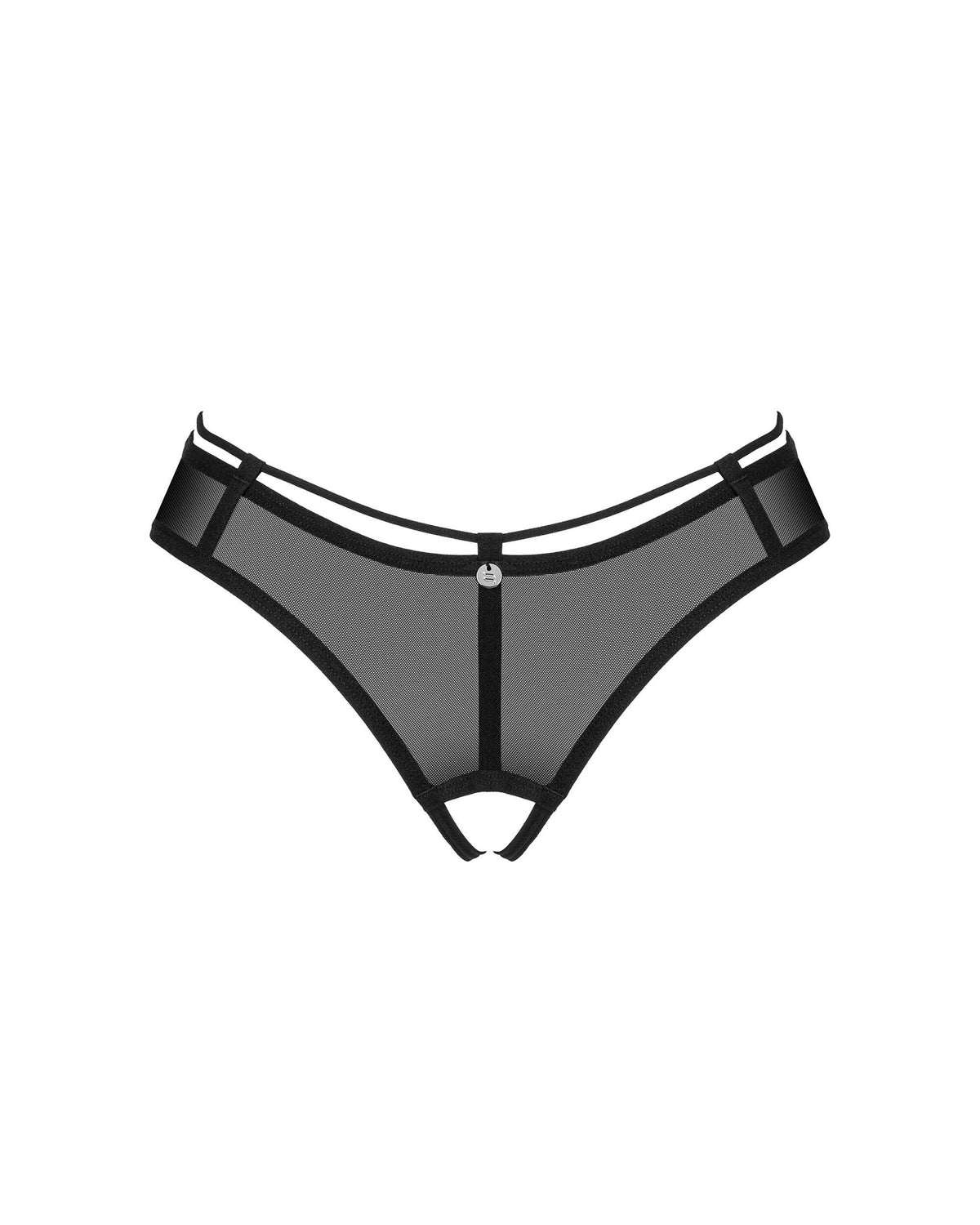 The Roxelia black mesh crotchless thong in an additional gallery image