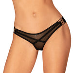 The Roxelia black strappy transparent thong seen from another angle