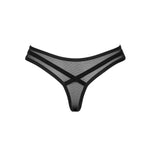 Yet another view of the Roxelia black strappy transparent thong