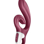 Love Me red rabbit vibrator with wavy clitoral stimulator by Satisfyer