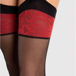 Alternate view of the Scarlett black 20 denier arabesque stockings
