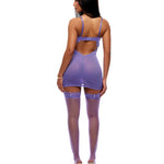 Alternate view of the purple guipure lace chemise set