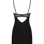 One more view of the Selinne black satin chemise and thong