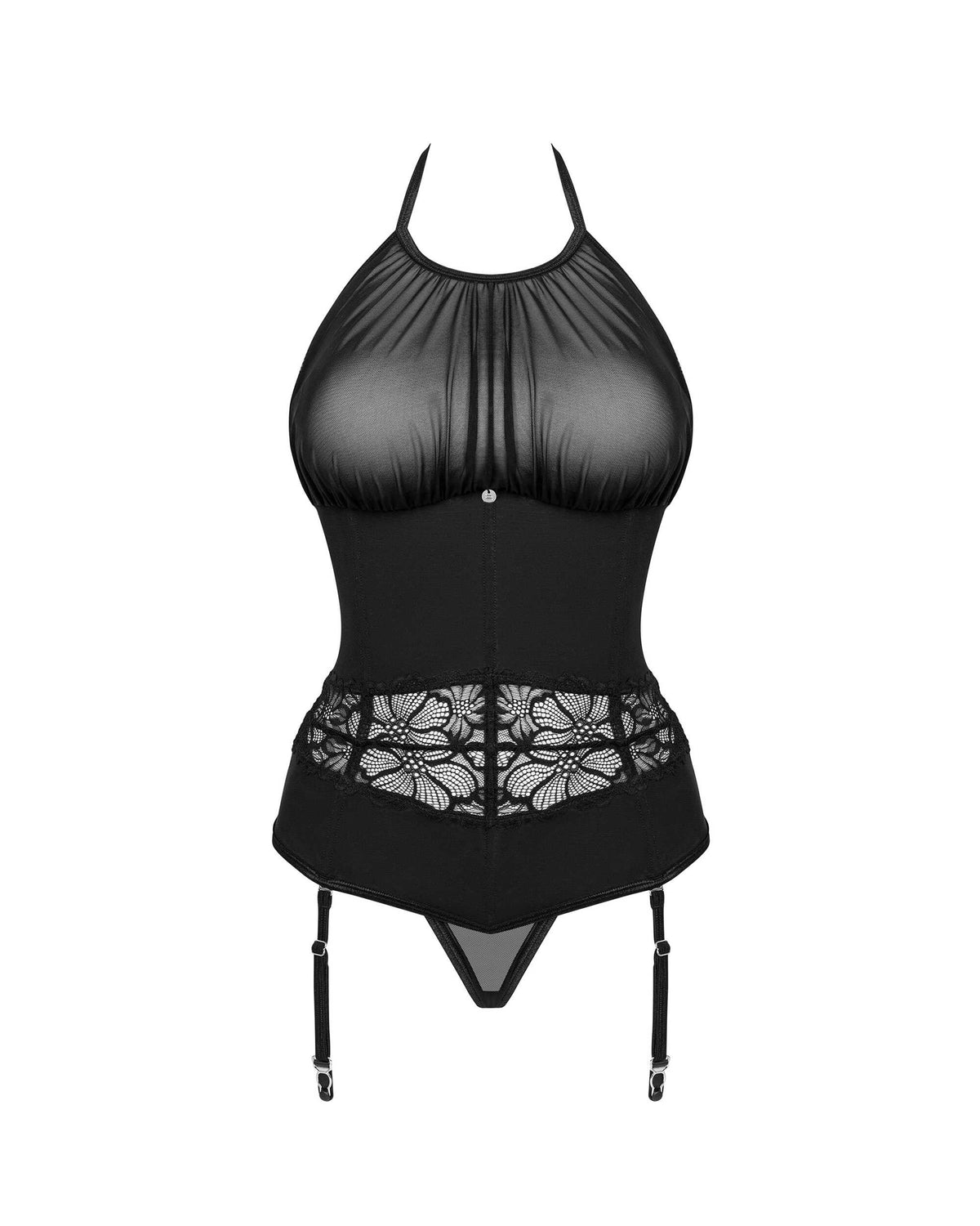 A further look at the Serafia black corset and thong