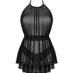 A further look at the Serafia black sheer babydoll and thong