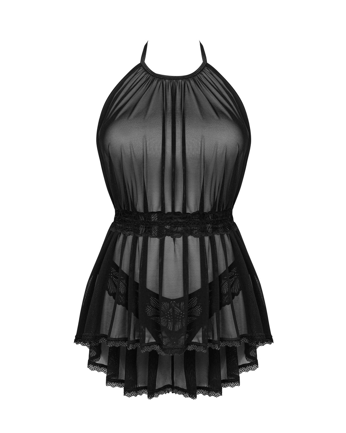 A further look at the Serafia black sheer babydoll and thong