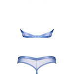 Shaderi blue top and thong set with an exposed back