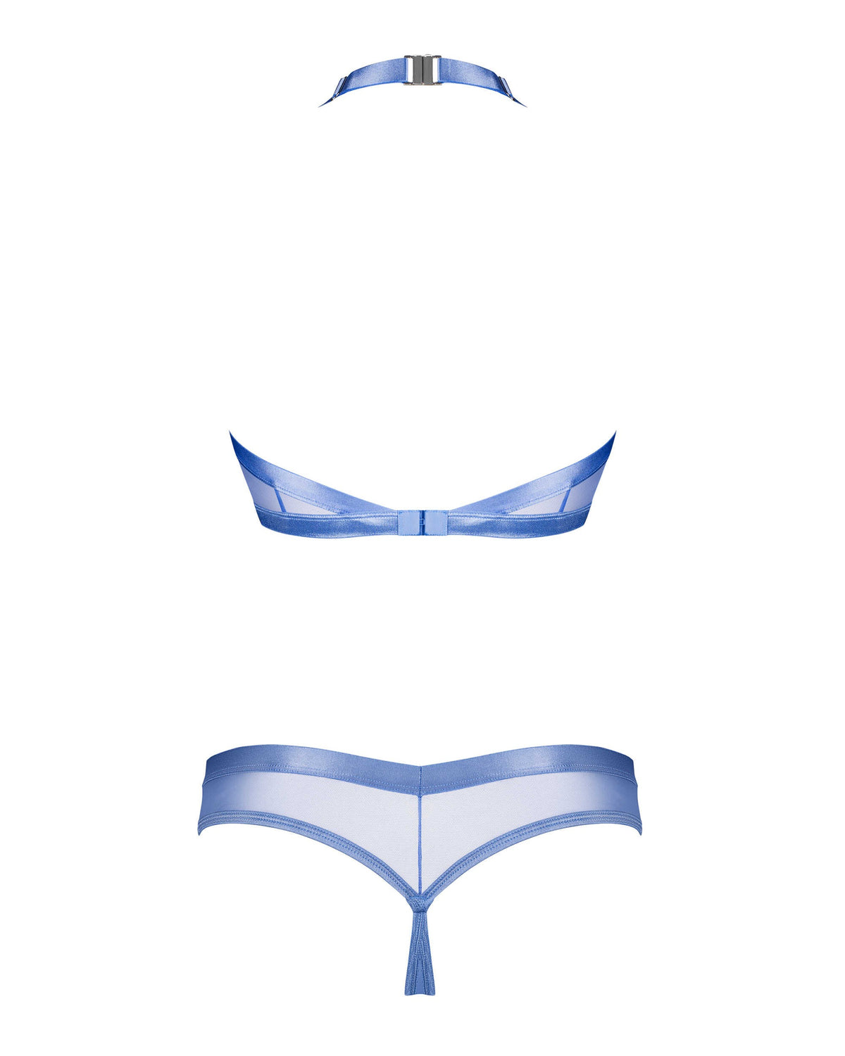 Shaderi blue top and thong set with an exposed back