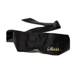 Alternate view of the black satin-feel blindfold