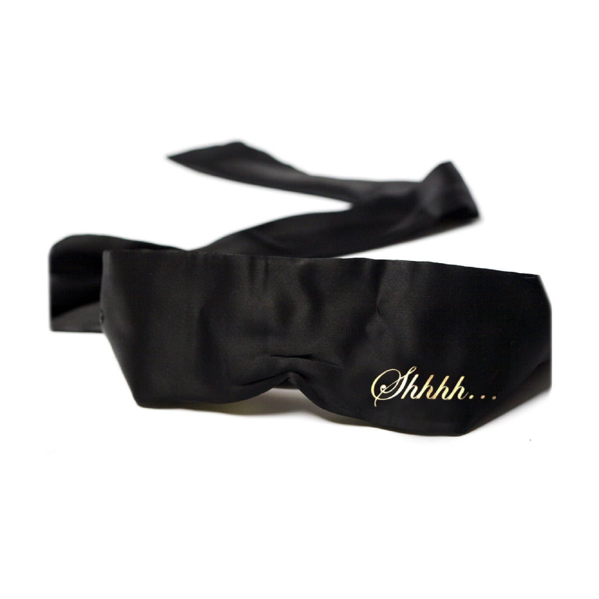 Alternate view of the black satin-feel blindfold