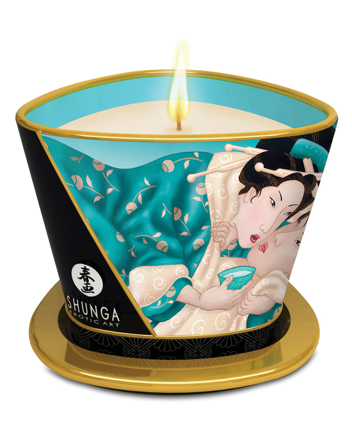 Island blossoms scented soy massage candle with natural oils by Shunga