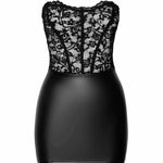 A further look at the Solace black lace and wetlook mini dress