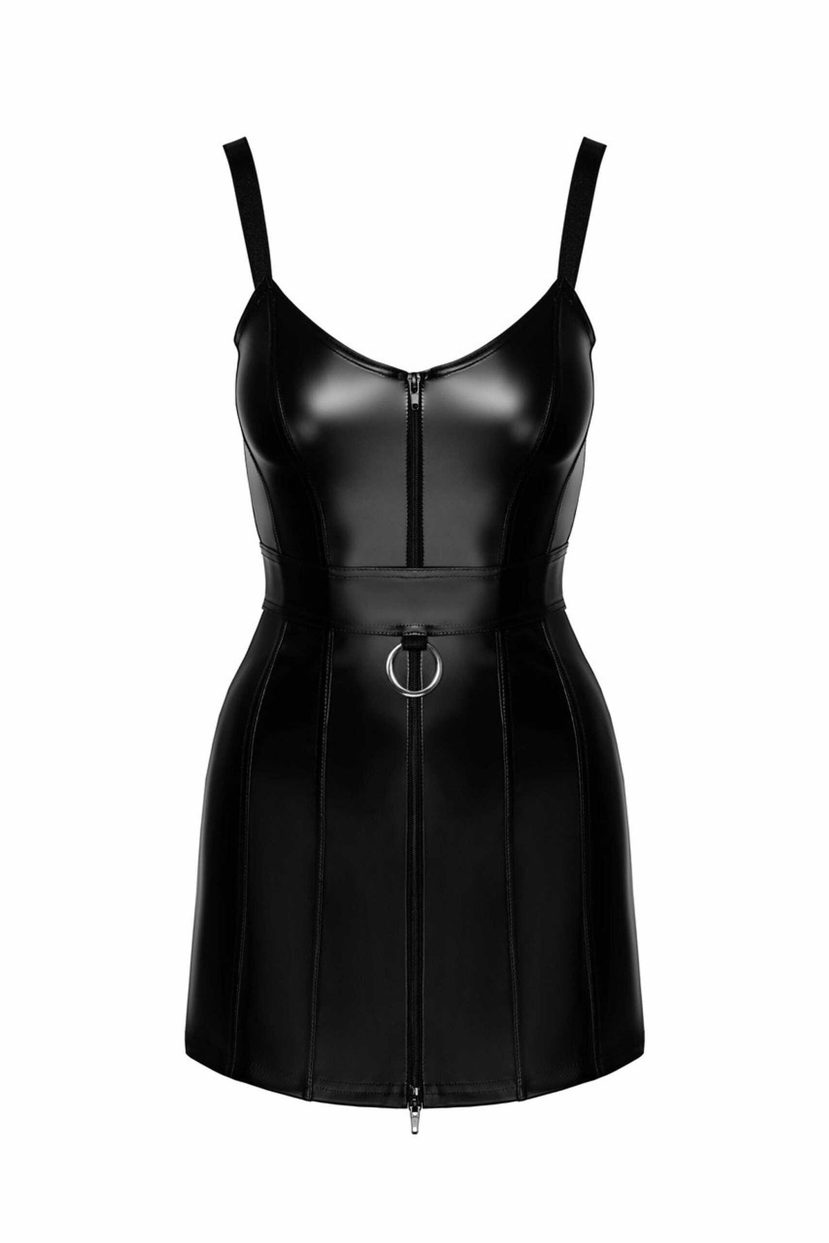 A further look at the Starlet black wetlook minidress