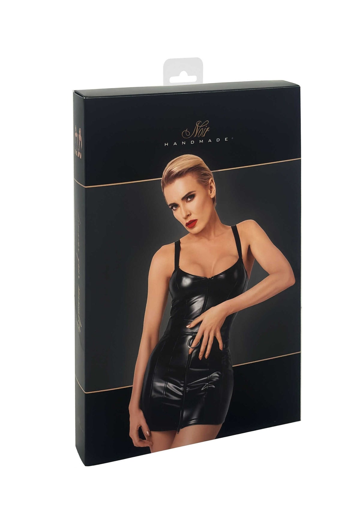 One more view of the Starlet black wetlook minidress