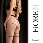 Starlight nude 20 denier dotted stockings with a polyamide and elastane blend