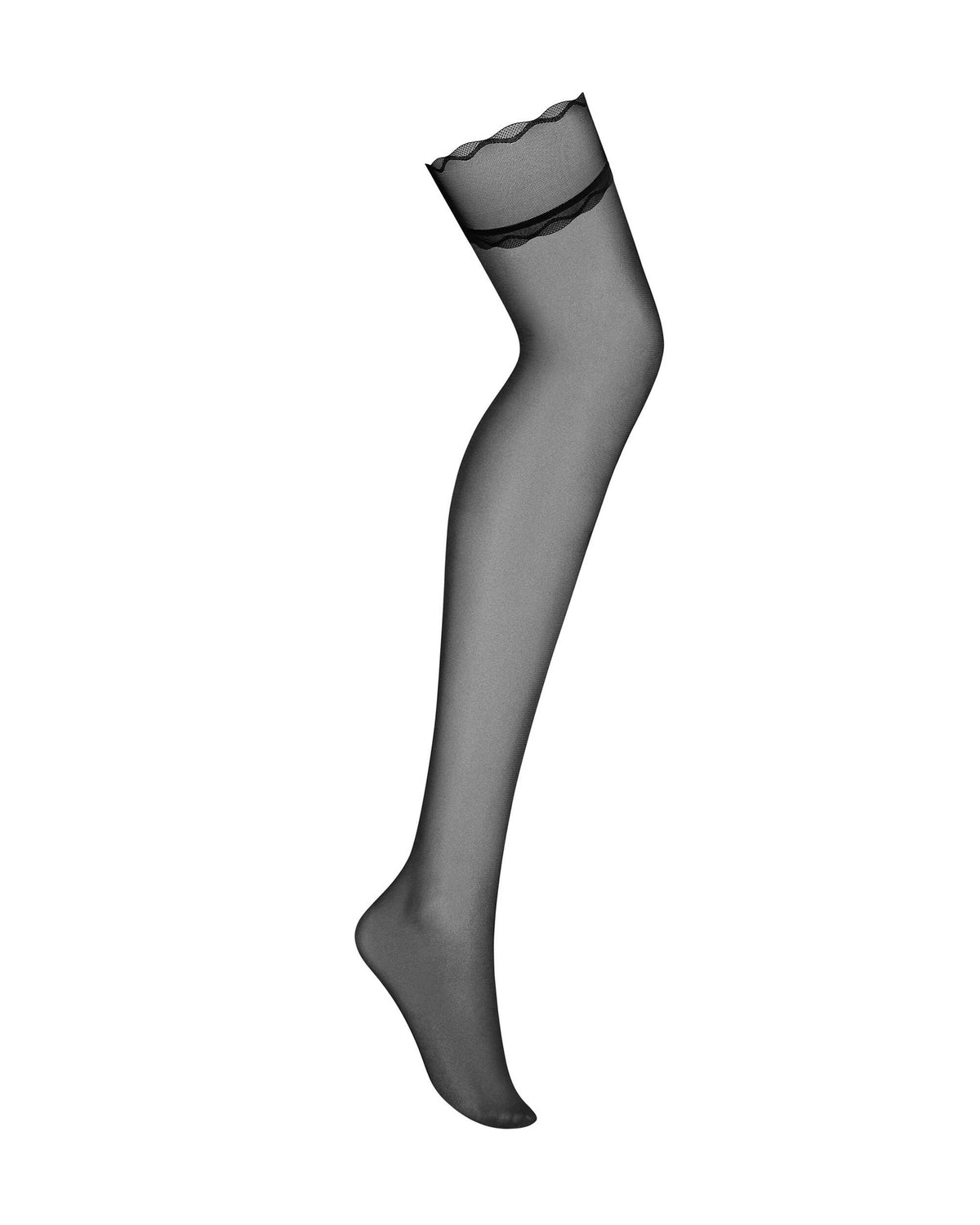 The Stelisa black ruffle stockings with decorative lace details