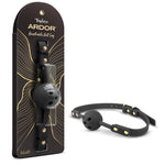 Ardor black breathable silicone ball gag with adjustable strap by Temptasia