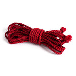 Premium red 8-meter natural hemp bondage rope by The Sinners