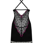 Yet another view of the Vanessme black lace chemise and thong