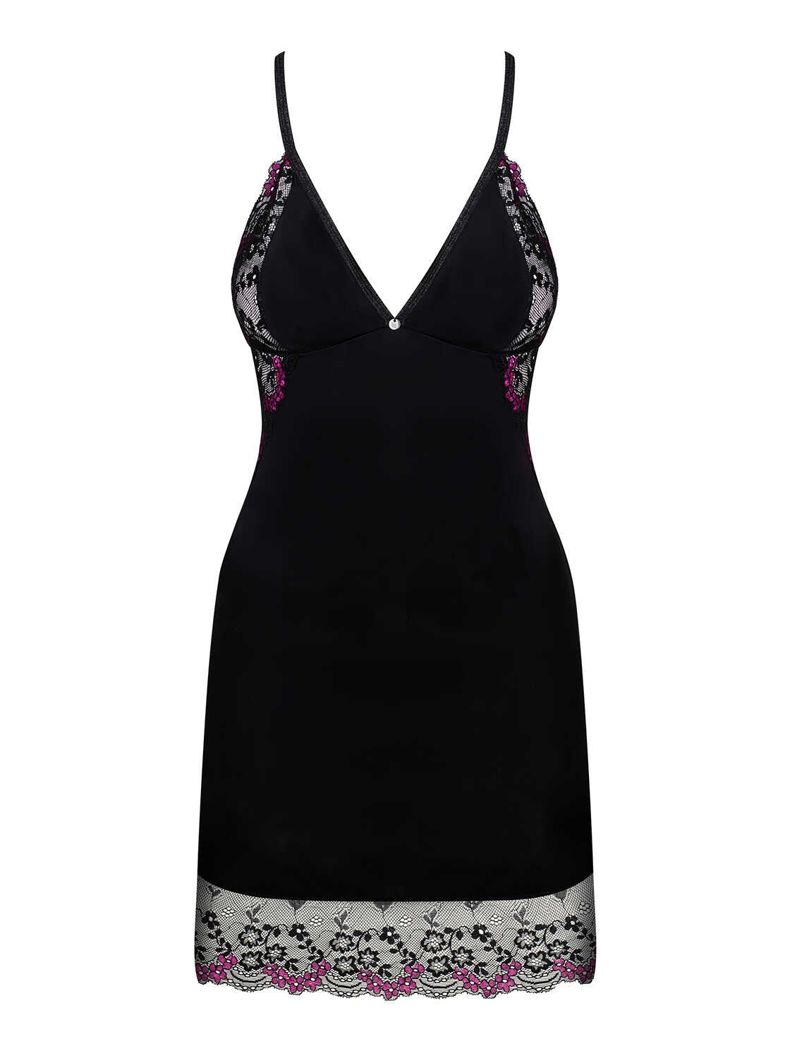 A different perspective on the Vanessme black lace chemise and thong