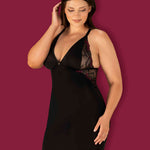 A further look at the Vanessme black lace chemise and thong