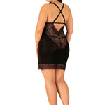 The Vanessme black lace chemise and thong in an additional gallery image
