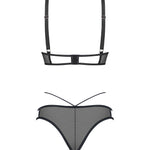 Vila Blanes black embroidered tulle lingerie set with botanical floral embroidery