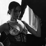 Additional view of the Vila Blanes black embroidered tulle teddy