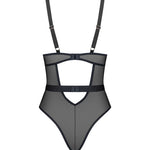 Vila Blanes black embroidered tulle teddy with underwire cups