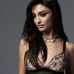 Another angle of the Vila Blanes black sheer long chemise