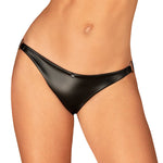The Viranes black glossy panties, featuring a satin-like sheen