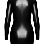 The Vixen black wetlook bodycon dress, seen from a different angle