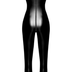A further look at the Vixen black wetlook lace-up jumpsuit