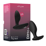 Ditto+ satin black vibrating silicone anal plug with tapered head by We-Vibe