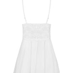 The white flared babydoll seen from another angle