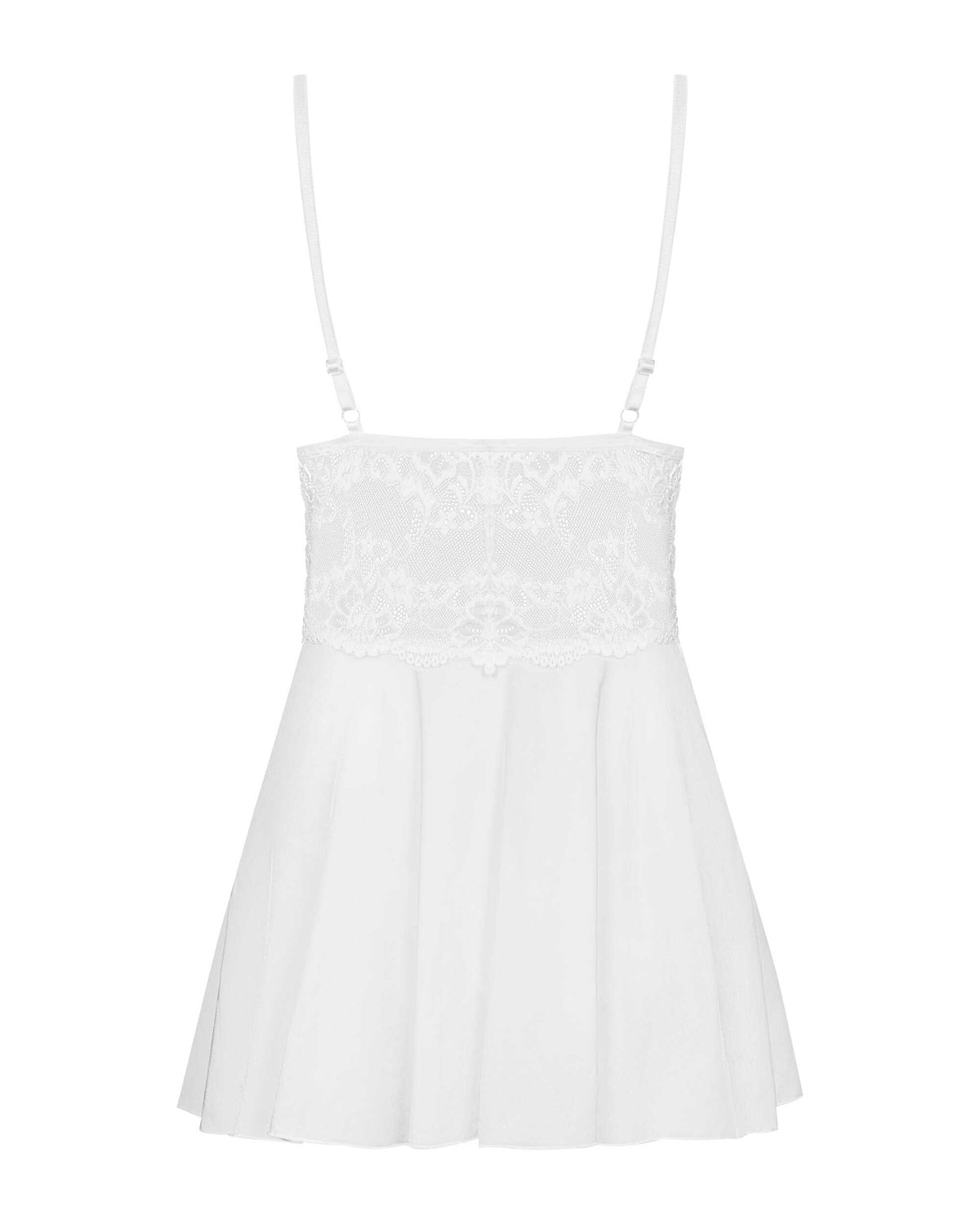 The white flared babydoll seen from another angle