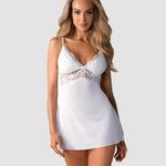 The white flared babydoll with sheer floral lace across the back