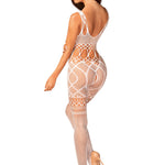 A further look at the white mesh bodystocking