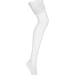 The white sheer lace-top stockings seen from another angle