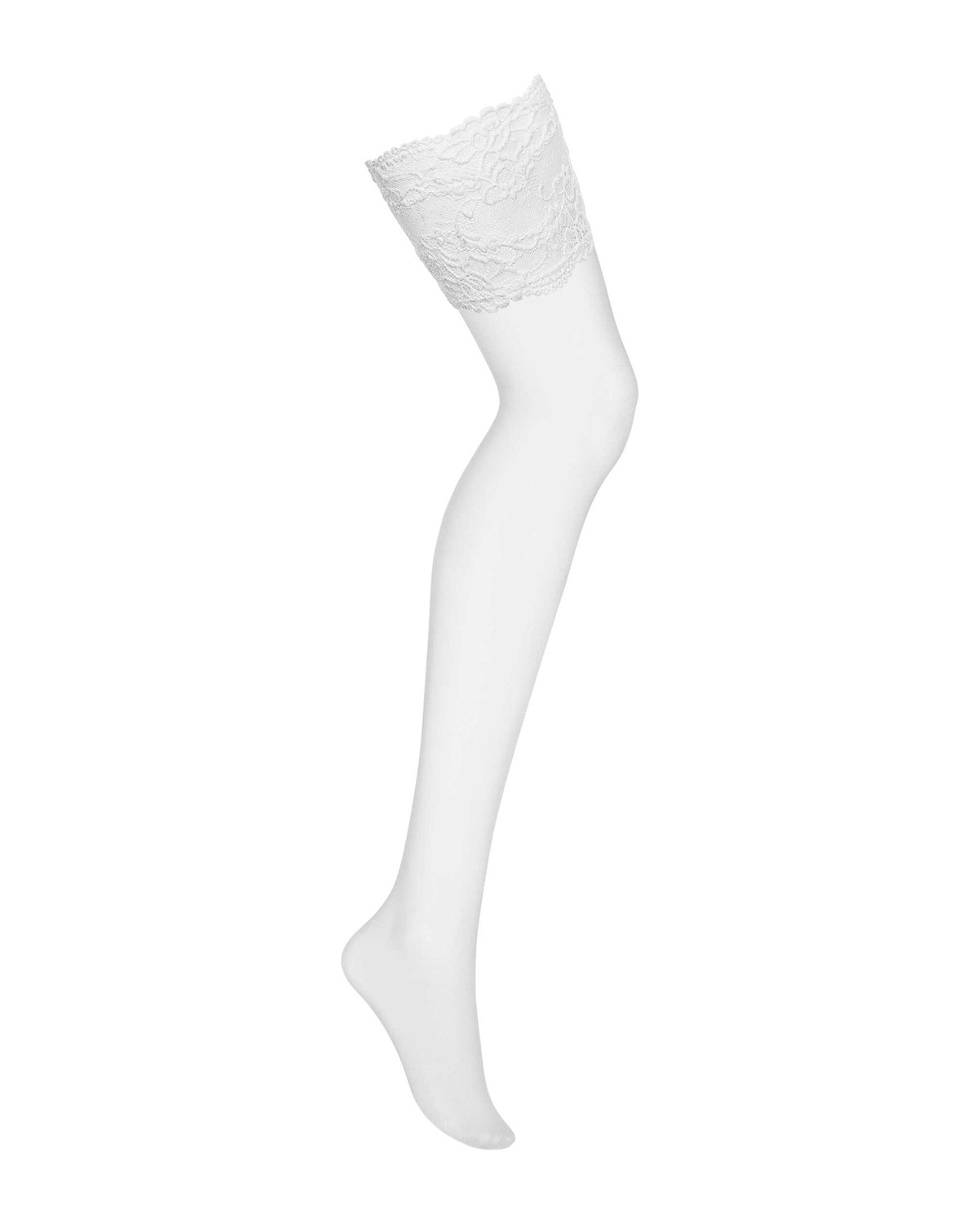 The white sheer lace-top stockings seen from another angle